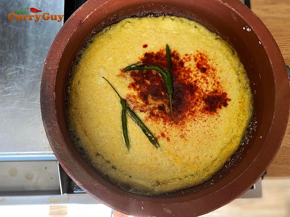 Simmering coconut mixture