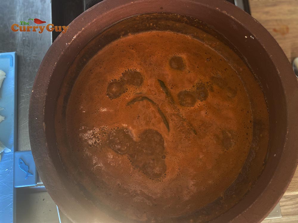 simmering malabar fish curry