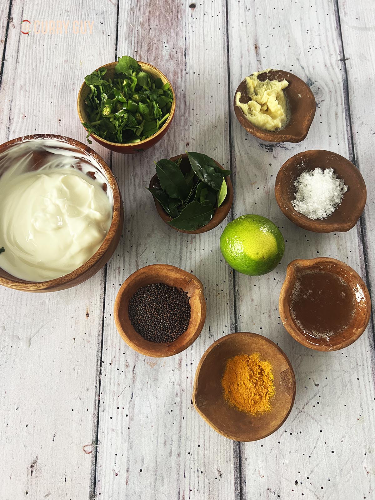 Ingredients for the raita