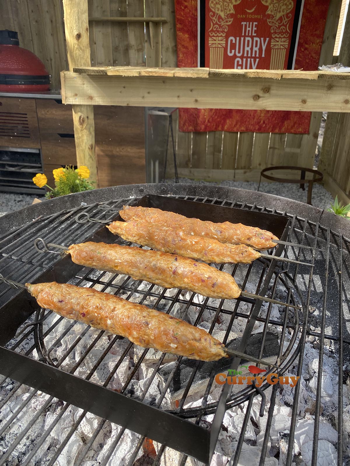 Cooking the kebabs