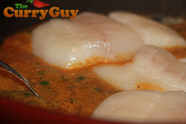 Making Punjabi Halibut curry