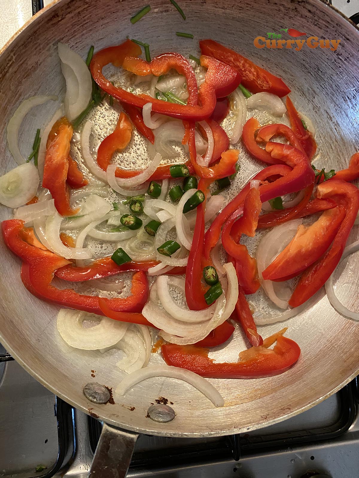 Frying the vegetables