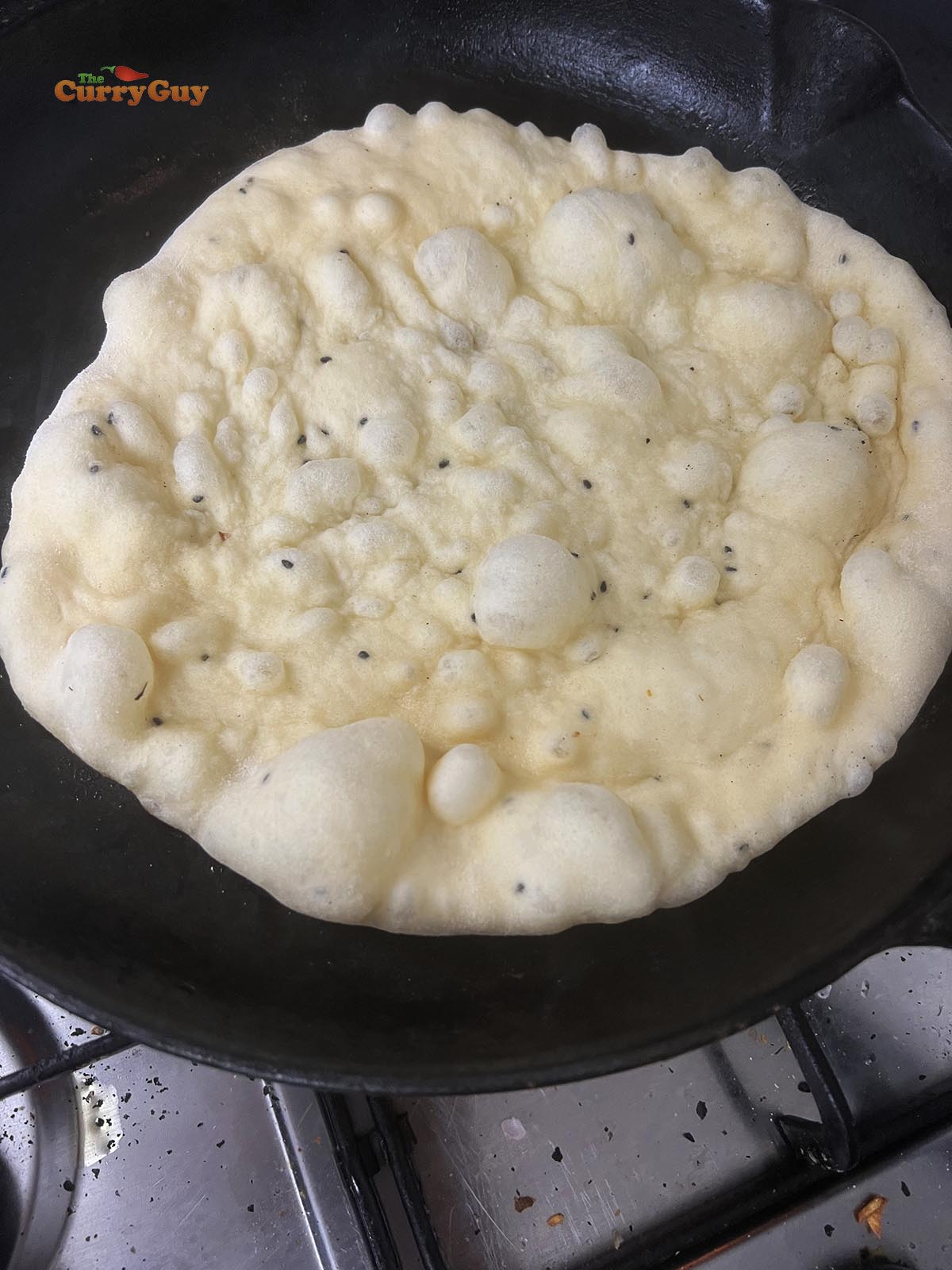 Bubbling naan