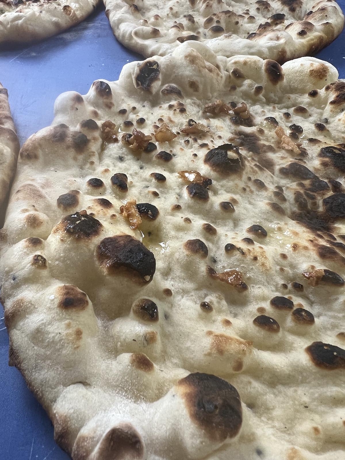 Finished stove top naan.