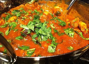 Duck tikka and mushroom madras