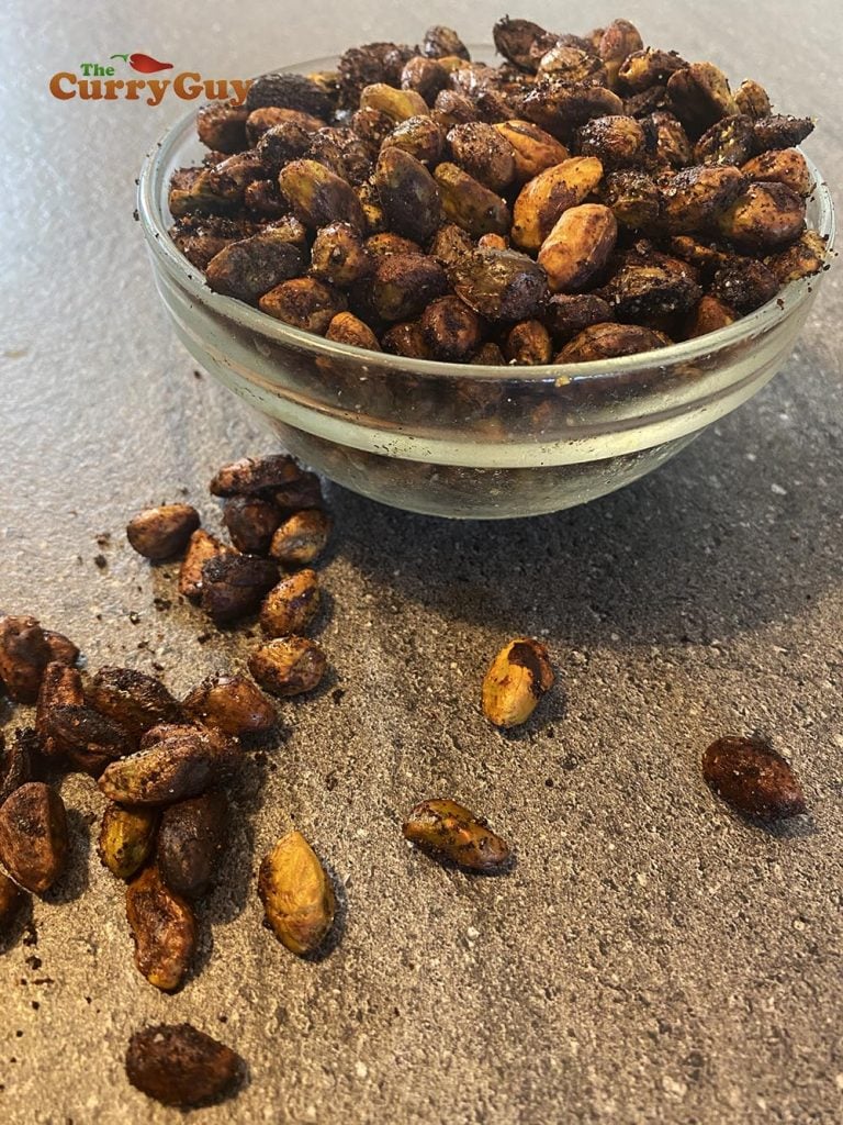 chilli and garlic pistachios
