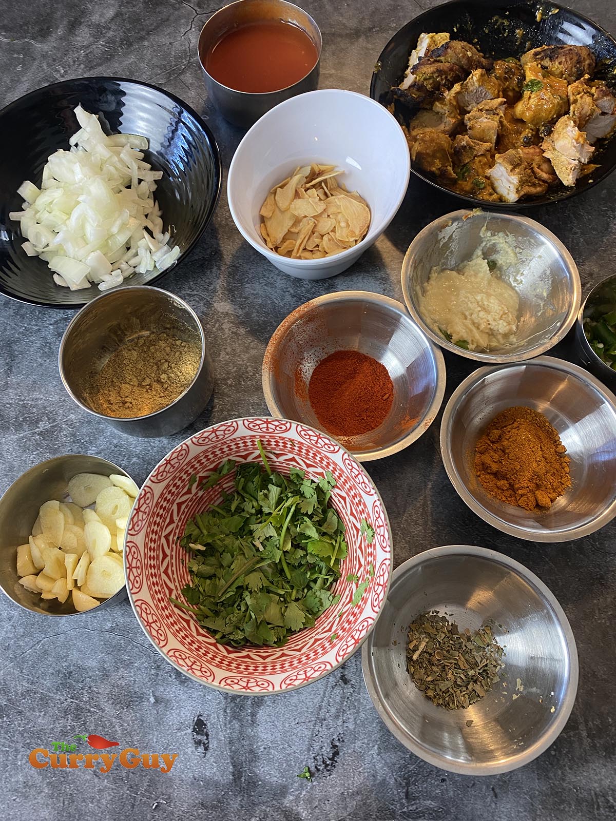 Ingredients for garlic chilli chicken