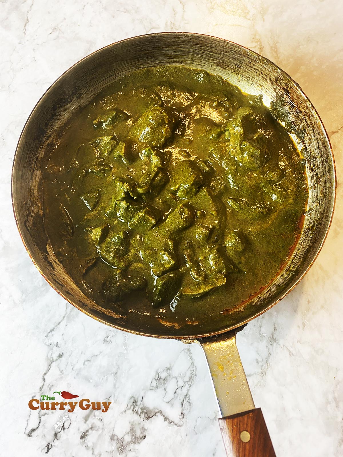 finished lamb saag curry