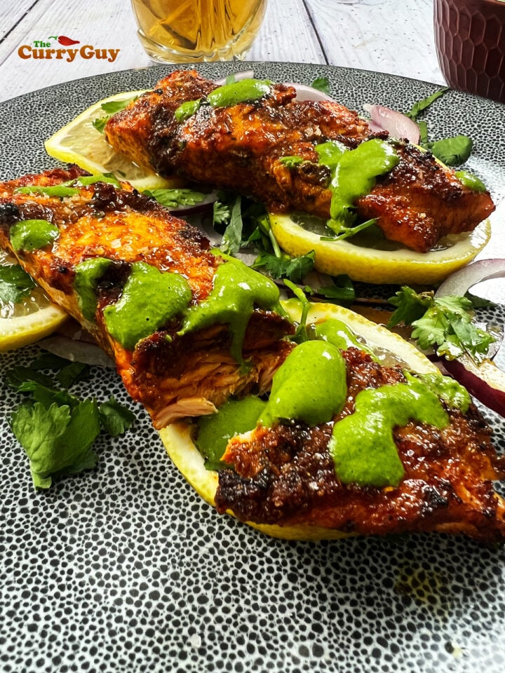 Tandoori baked salmom