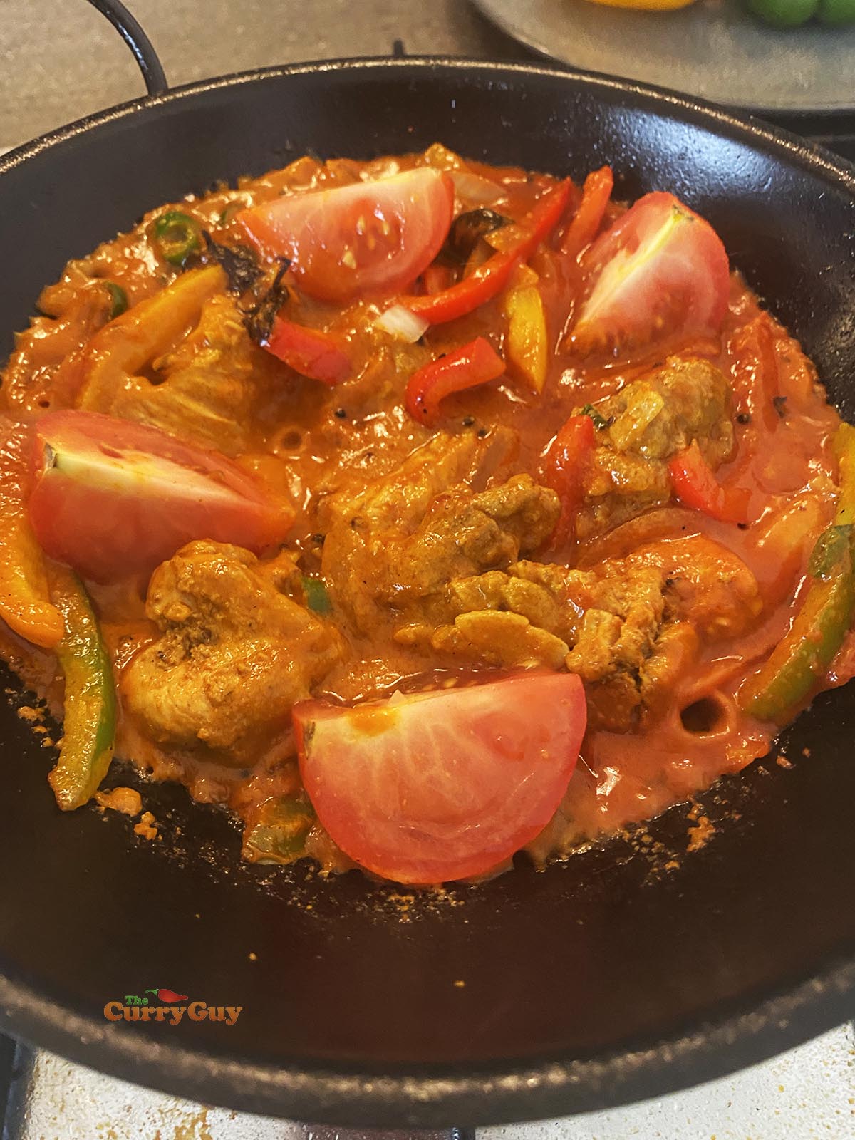 Finishing the jalfrezi turkey curry