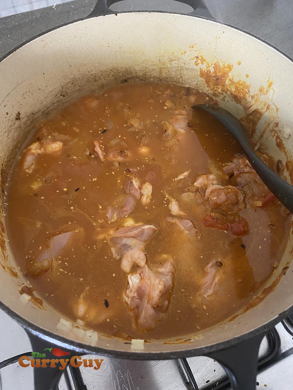 covered chicken with water