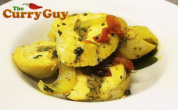 Chicken stuffed with spinach and paneer