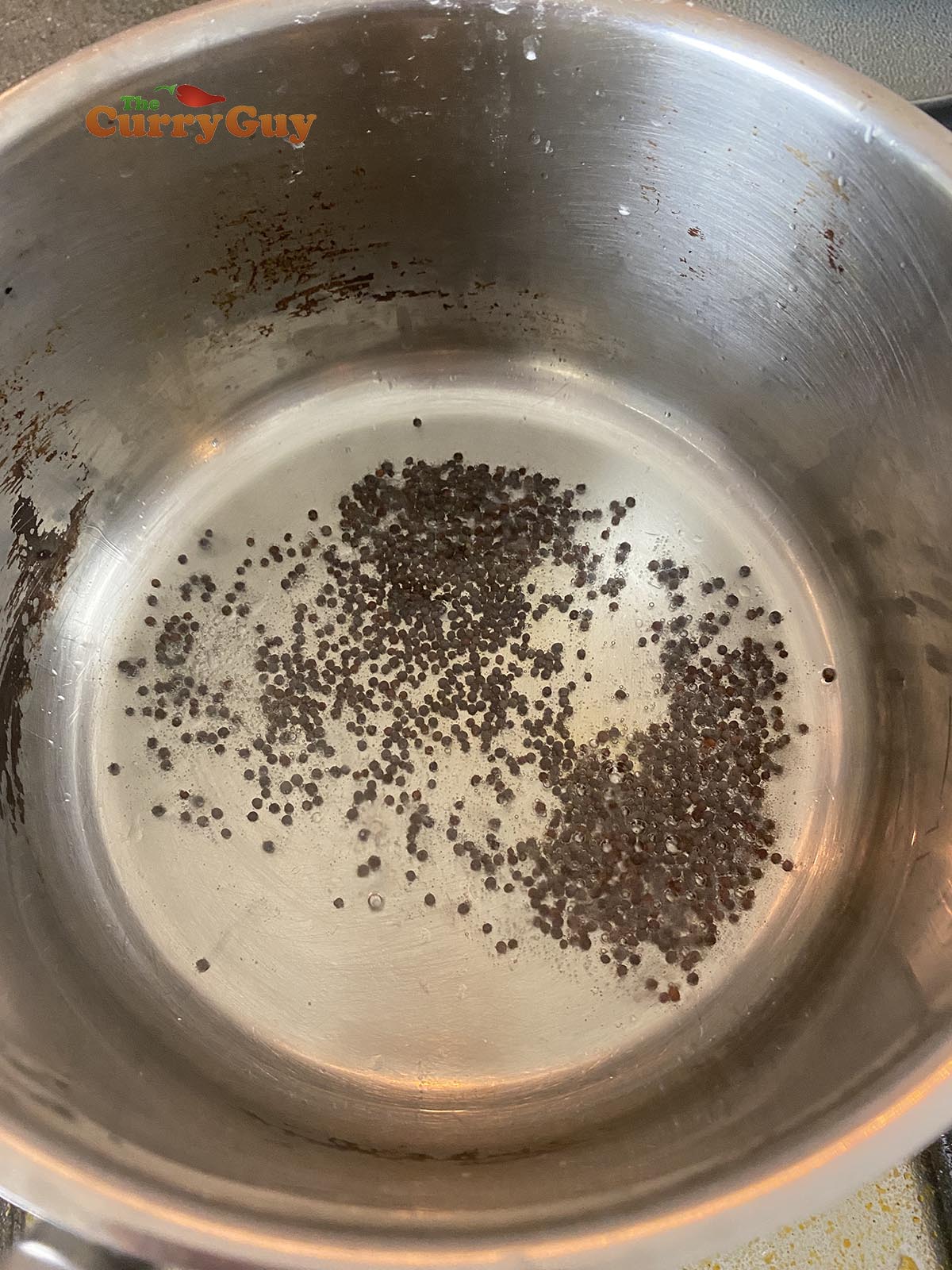 Frying mustard seeds