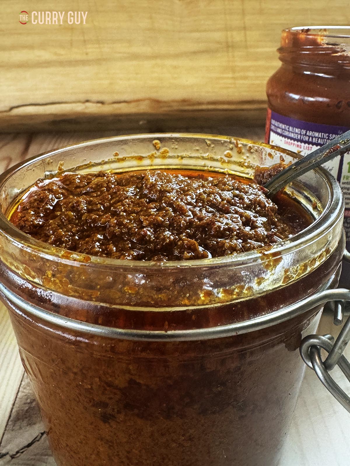 Kashmiri curry paste in a jar.