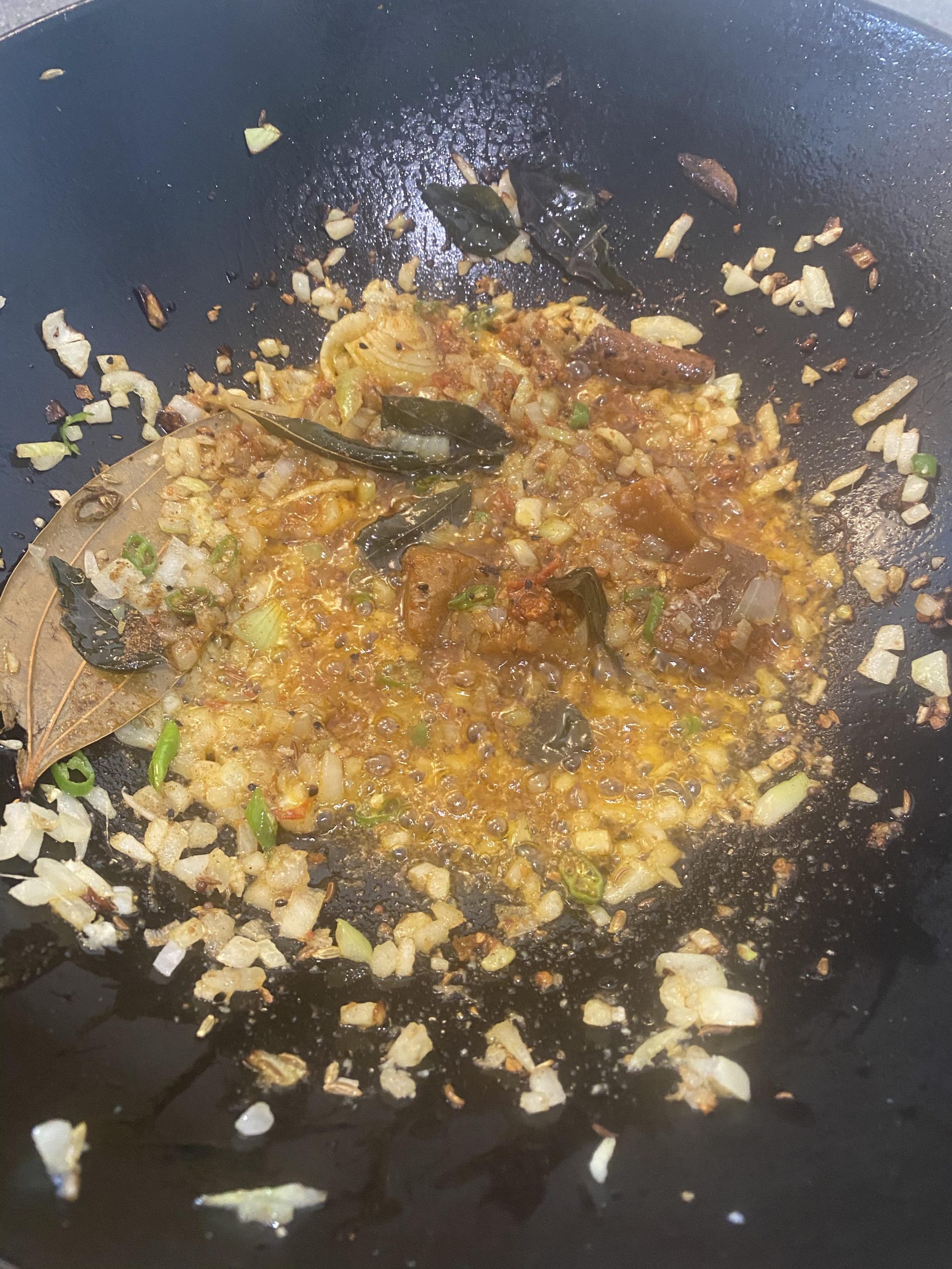 Reduced stock for basa fish curry