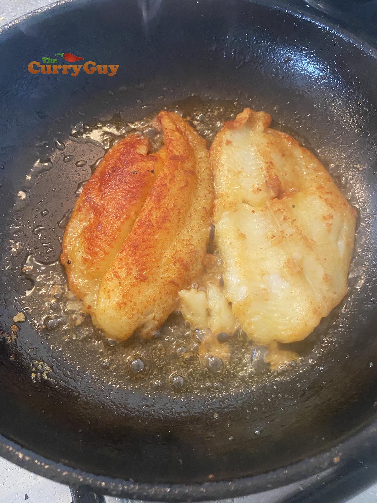 Frying basa fish