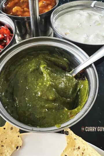 coriander and mint chutney.