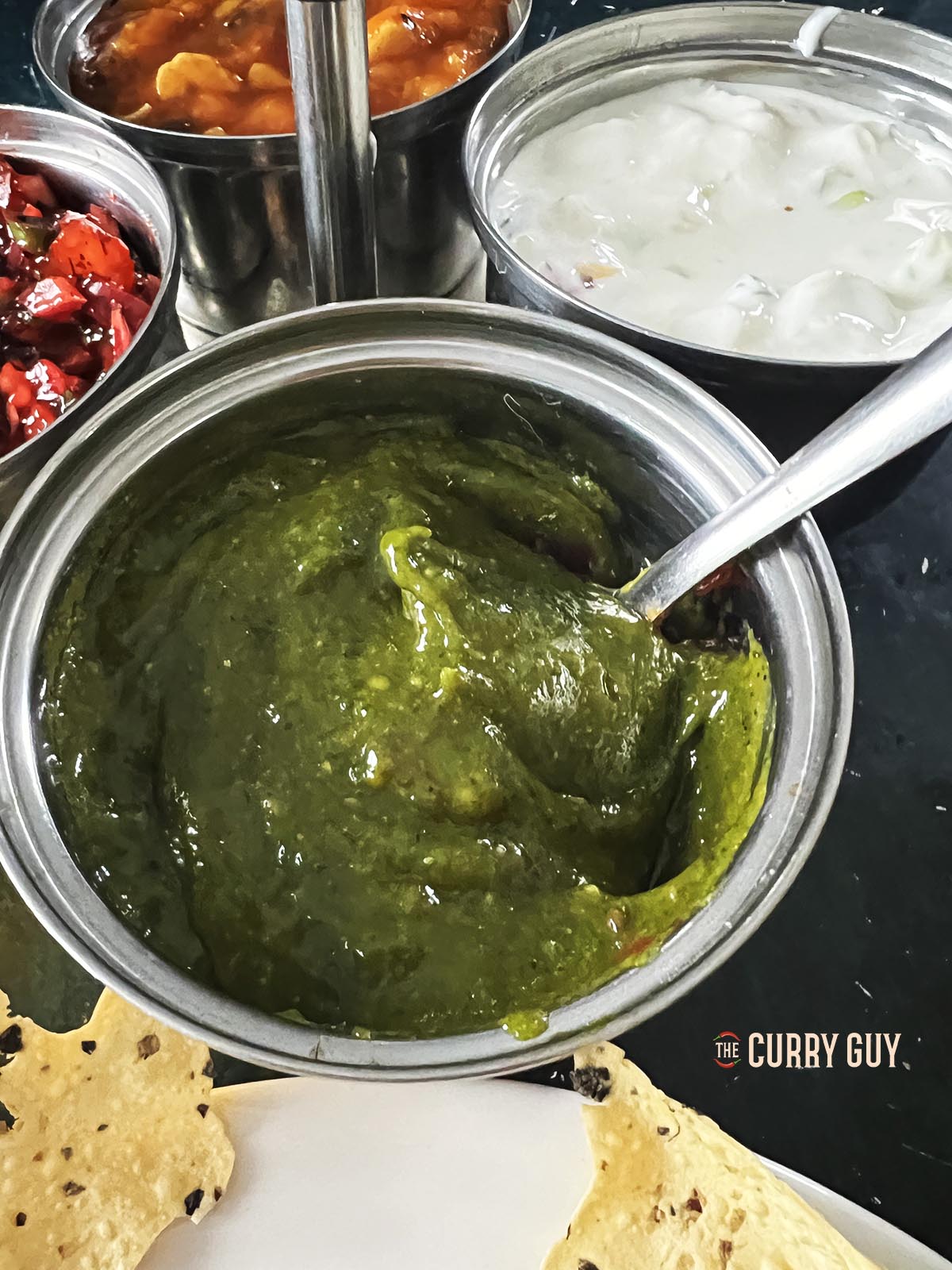 coriander and mint chutney.