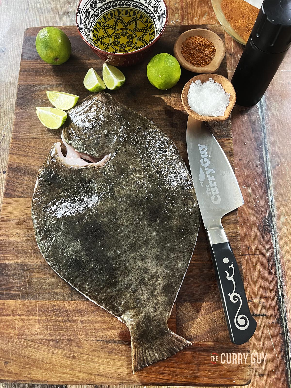 The ingredients prepared on a countertop and ready for cooking.