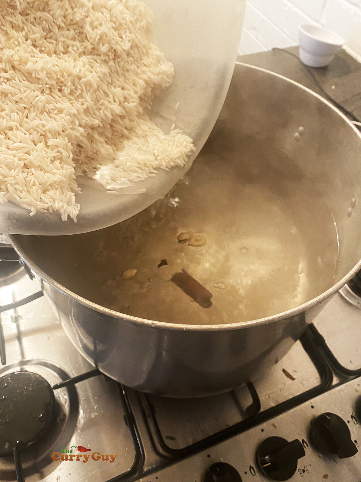 Cooking the rice.