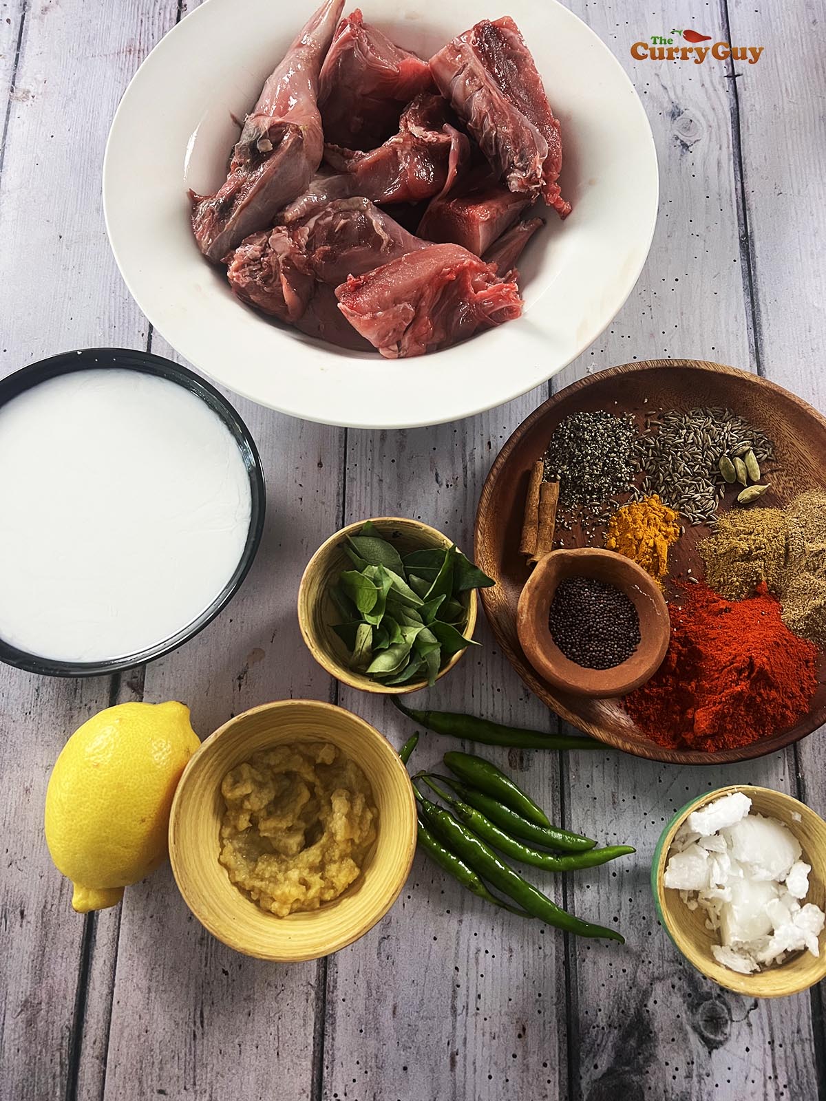 Ingredients for rabbit curry