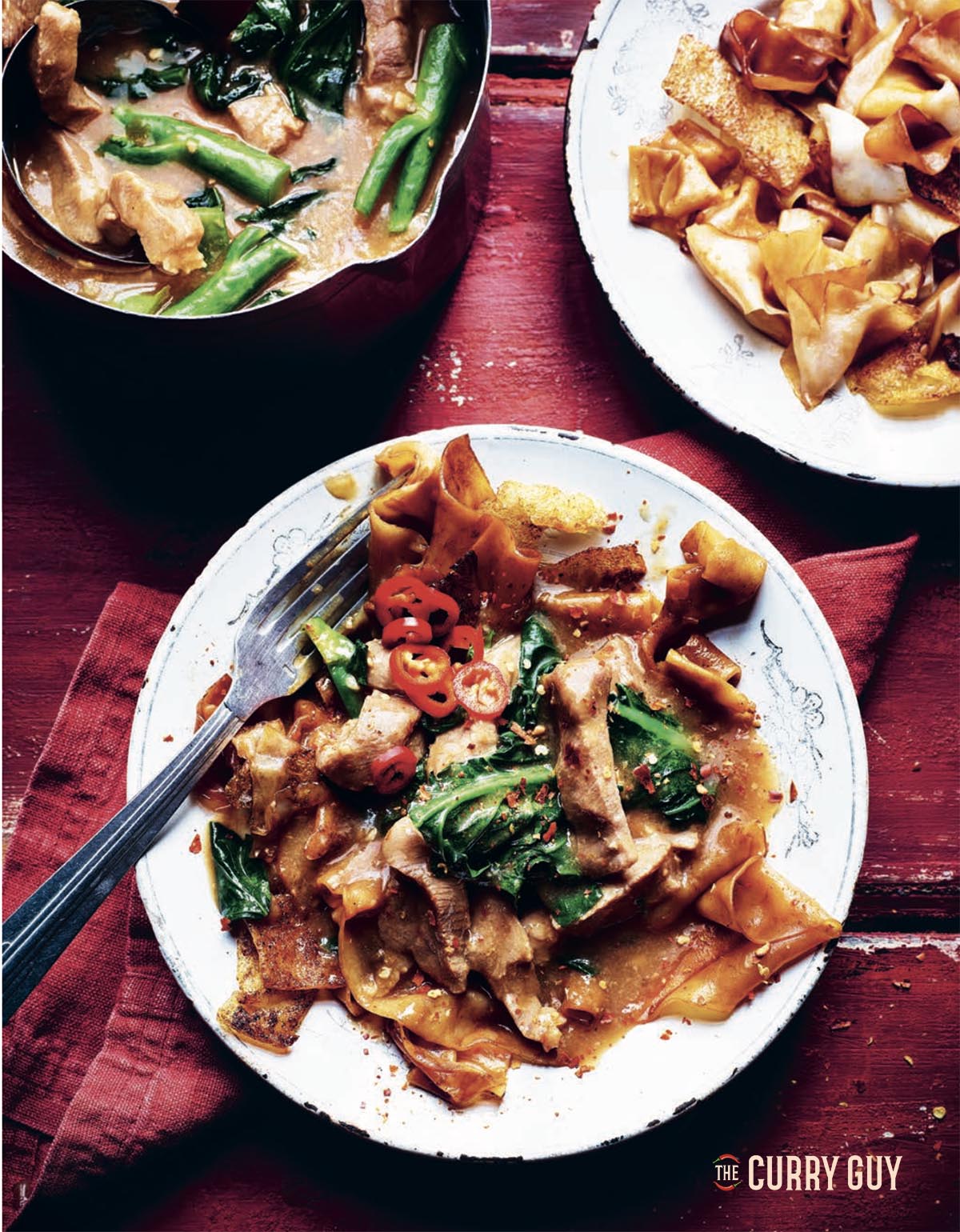 Rad Na on a serving plate at the table.