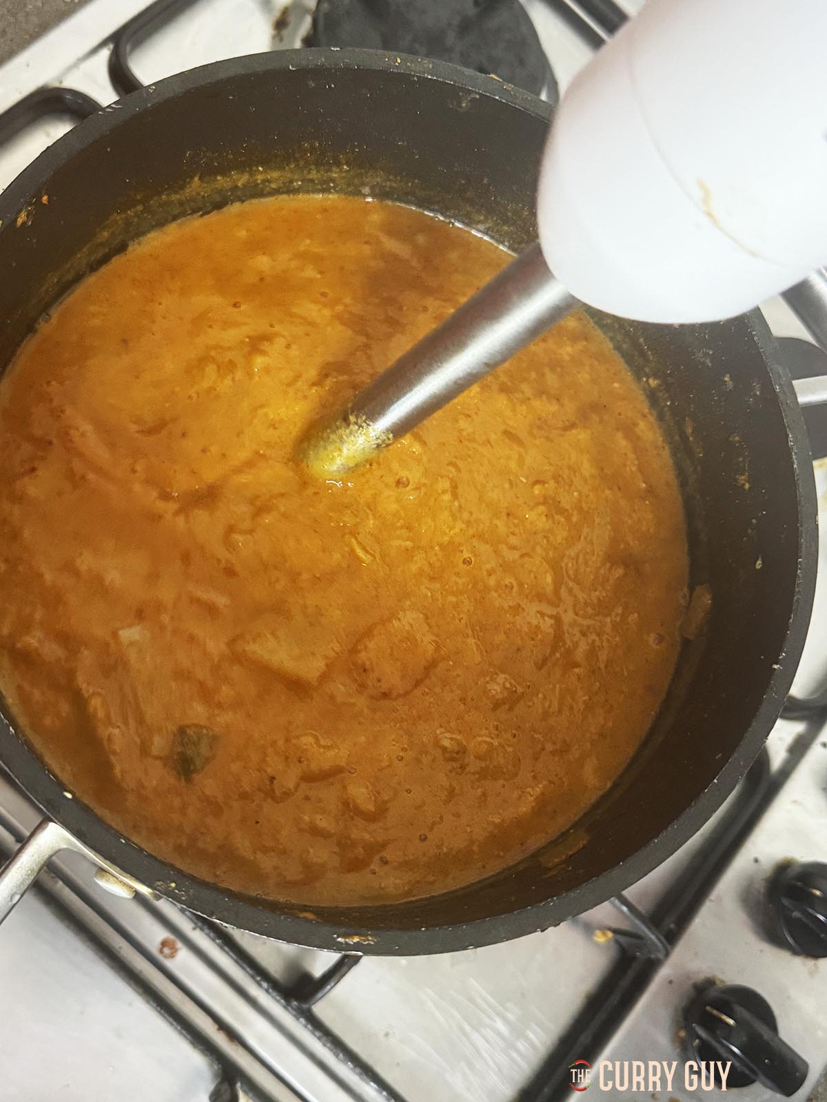 Beginning to blend the sauce.