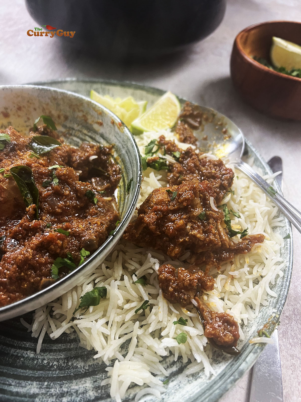 The finished Chicken Chettinad curry.