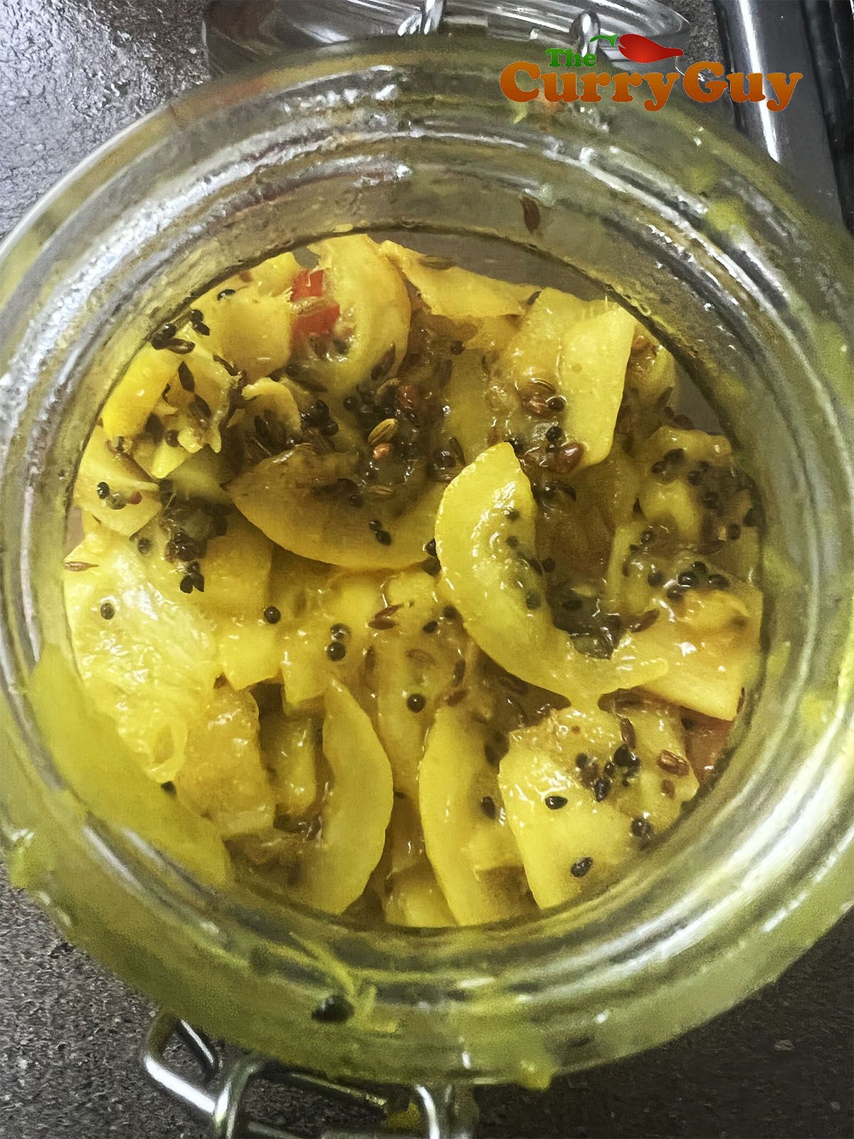 The lemons mixed with the spices.