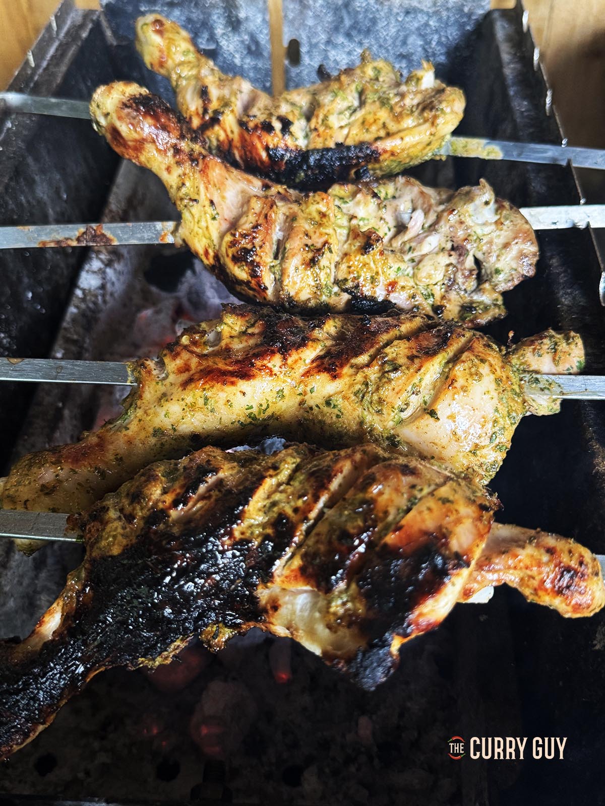 The grilled chicken legs cooked and ready to serve.
