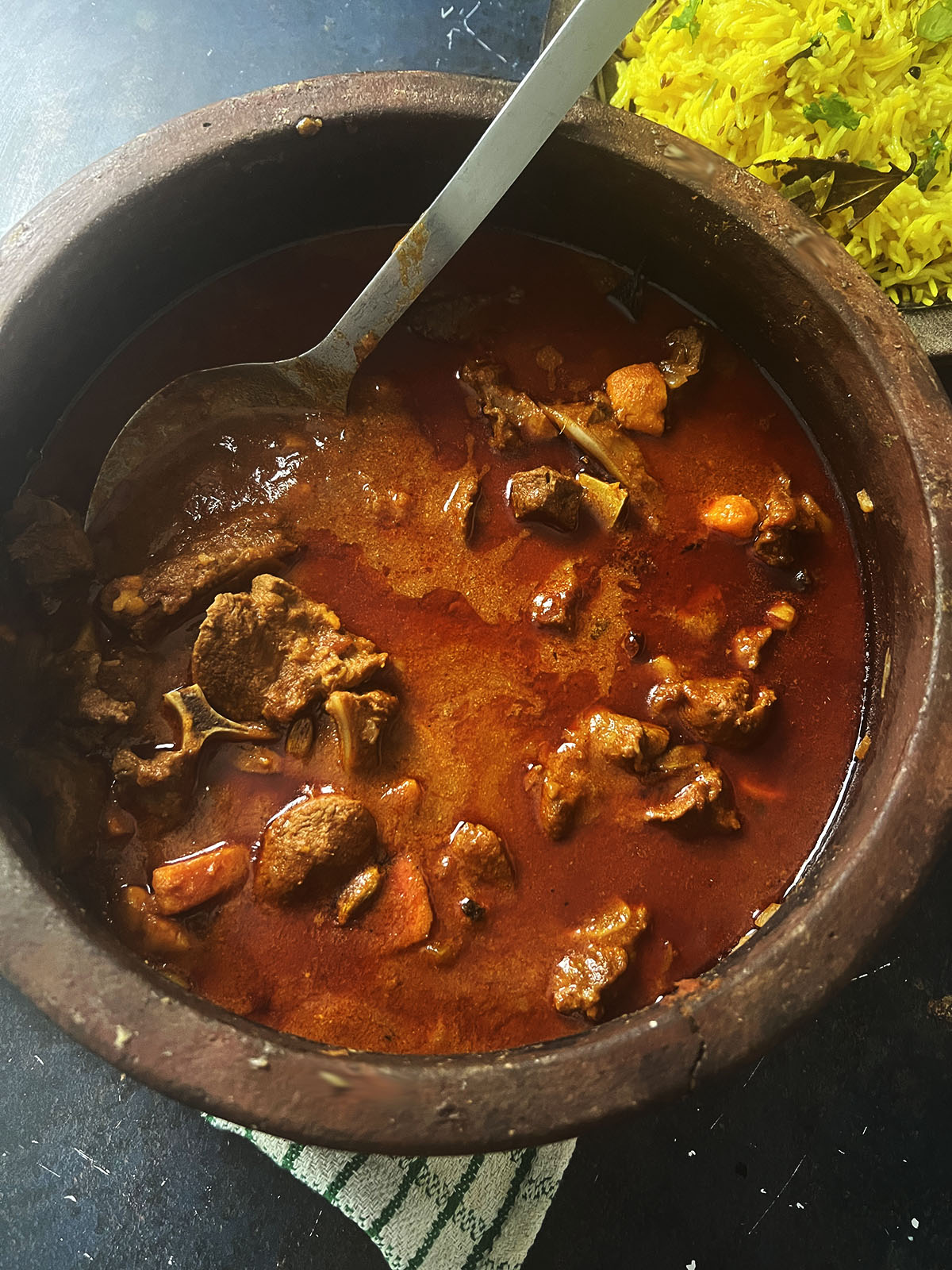 Finished lamb and sweet potato curry