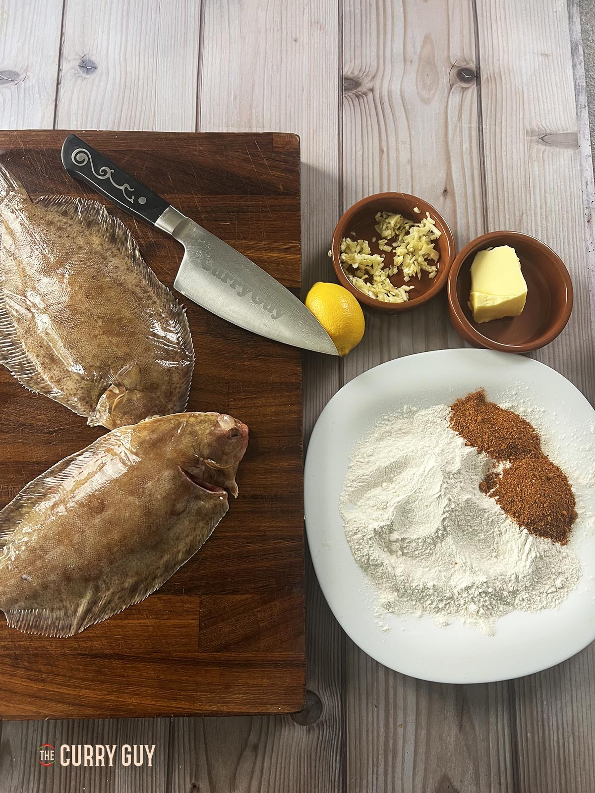 The ingredients for the recipe, laid out and ready.