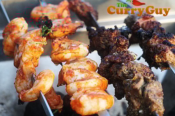 Tandoori prawns and lamb