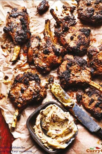 Indian lamb chops with anchovy butter