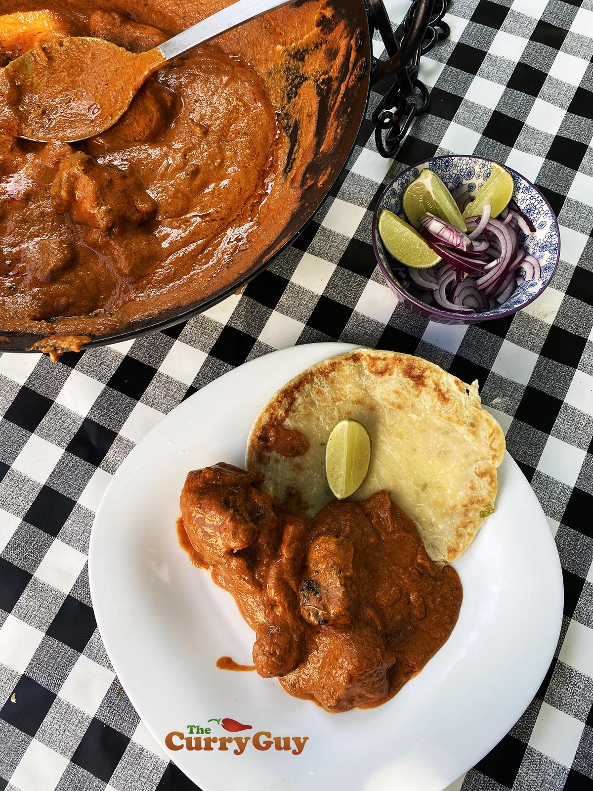 Butter chicken ready to serve. 