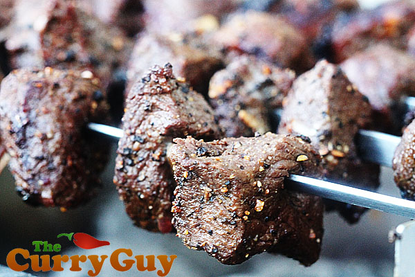 Wagyu beef kebabs on the Thuros kebab grill