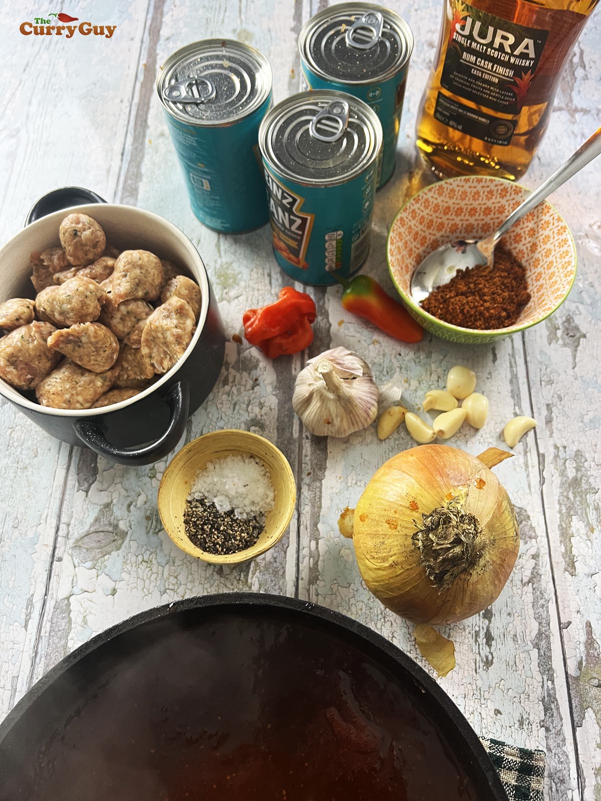 Ingredients for barbecued baked beans