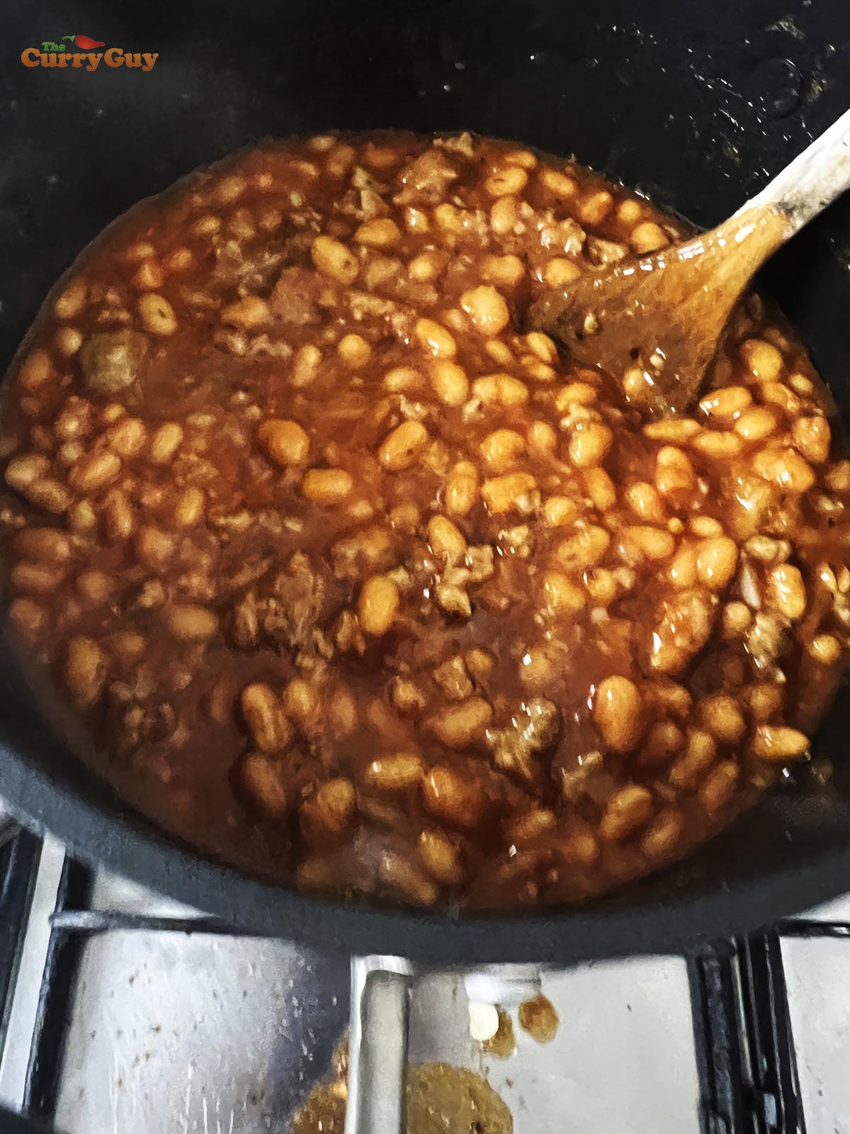 Adding the remaining ingredients to the pot.