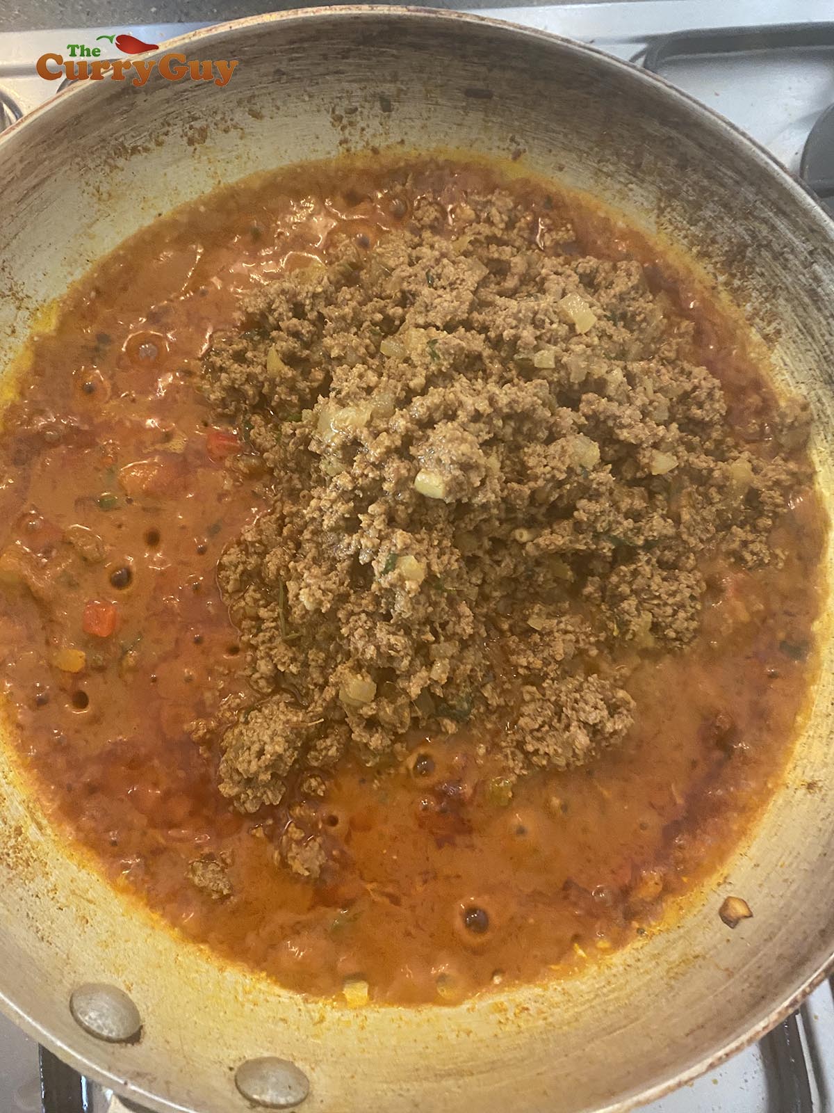 Adding pre-cooked keema