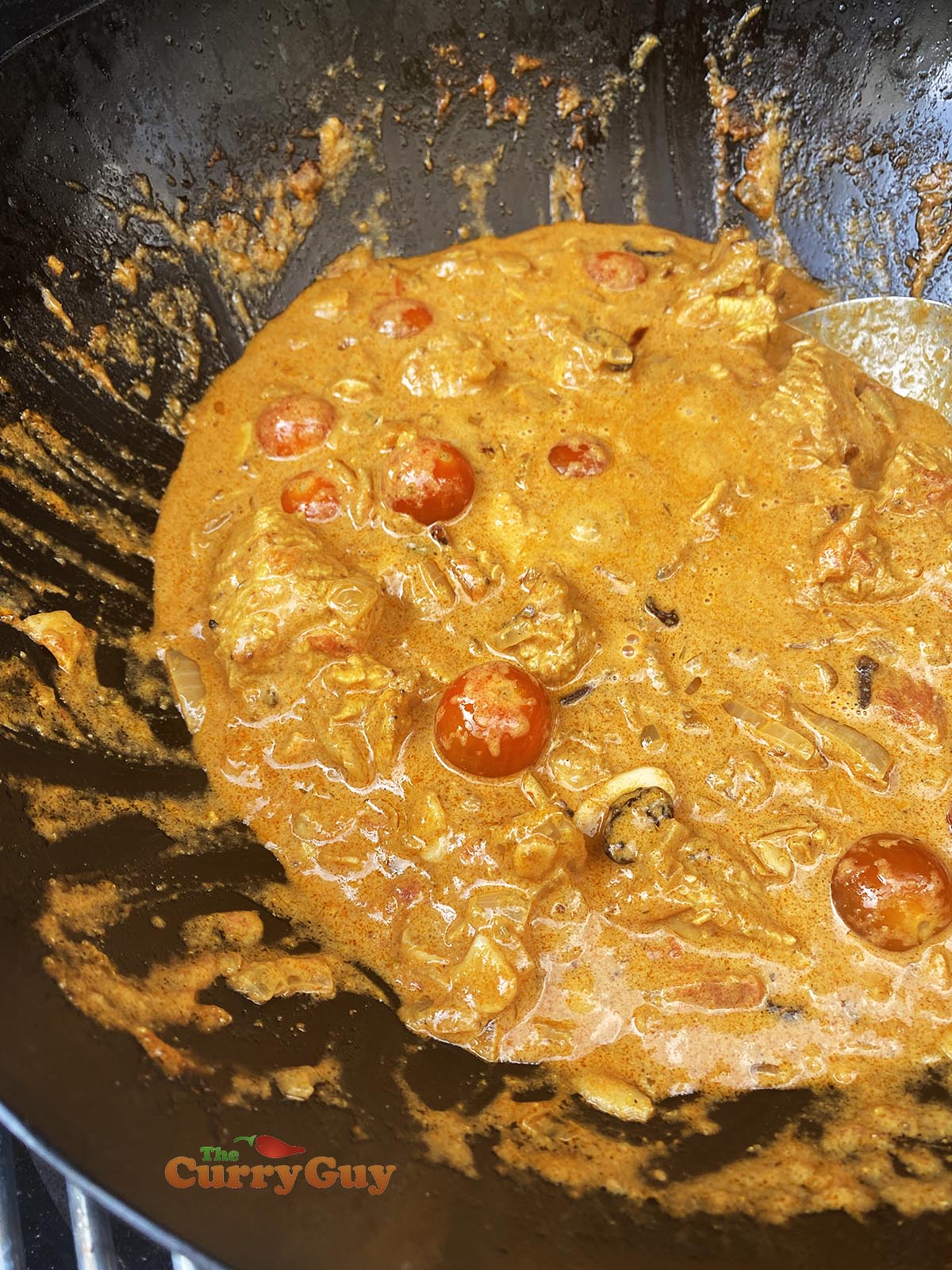 Finishing the Peshwari turkey curry