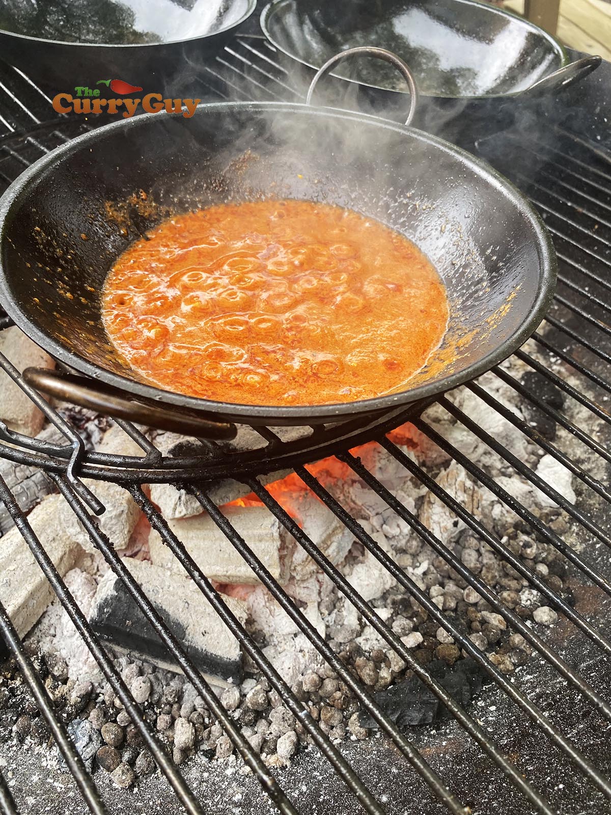 Adding base sauce to pan