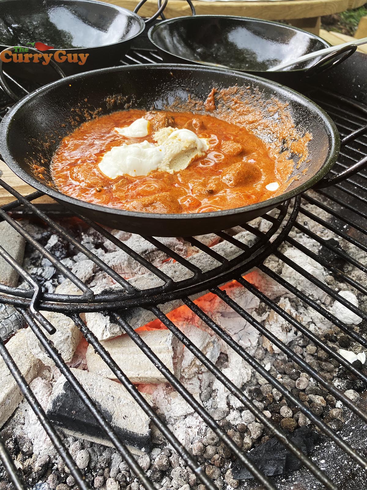 Adding yogurt and cashew paste