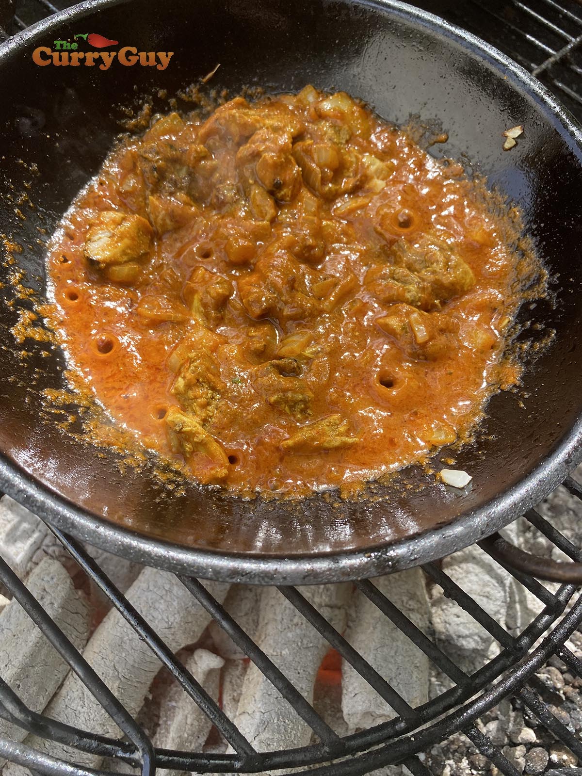 Adding base sauce and chicken