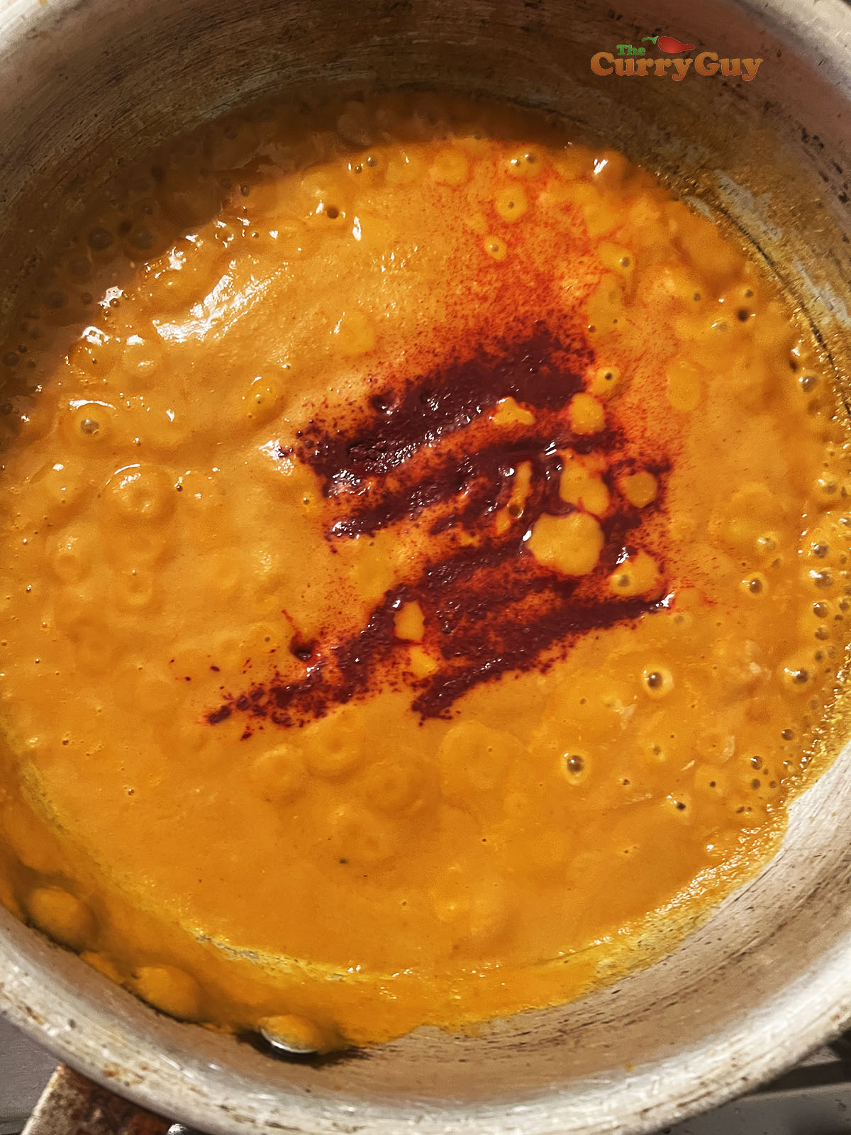 Adding red food colouring