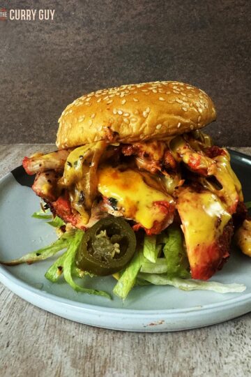 Tandoori chicken burger
