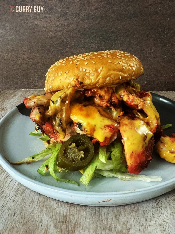 Tandoori chicken burger