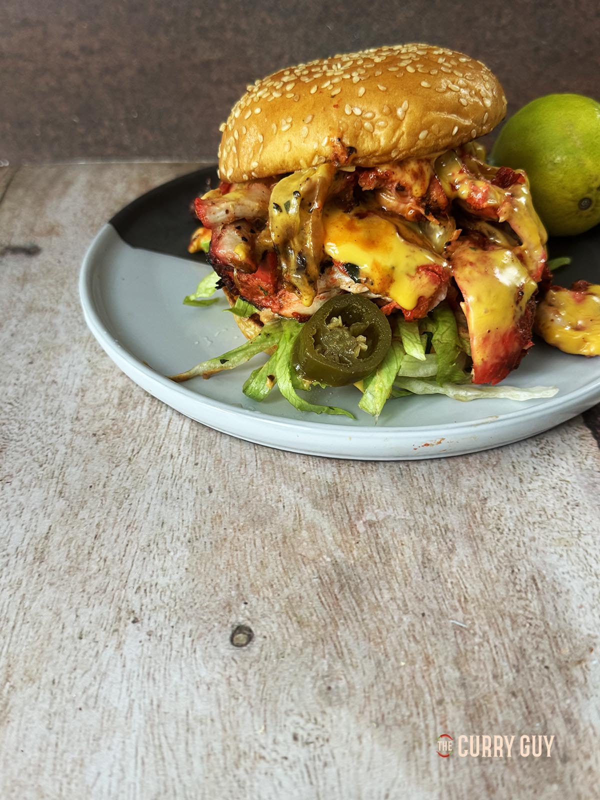 Tandoori chicken burger