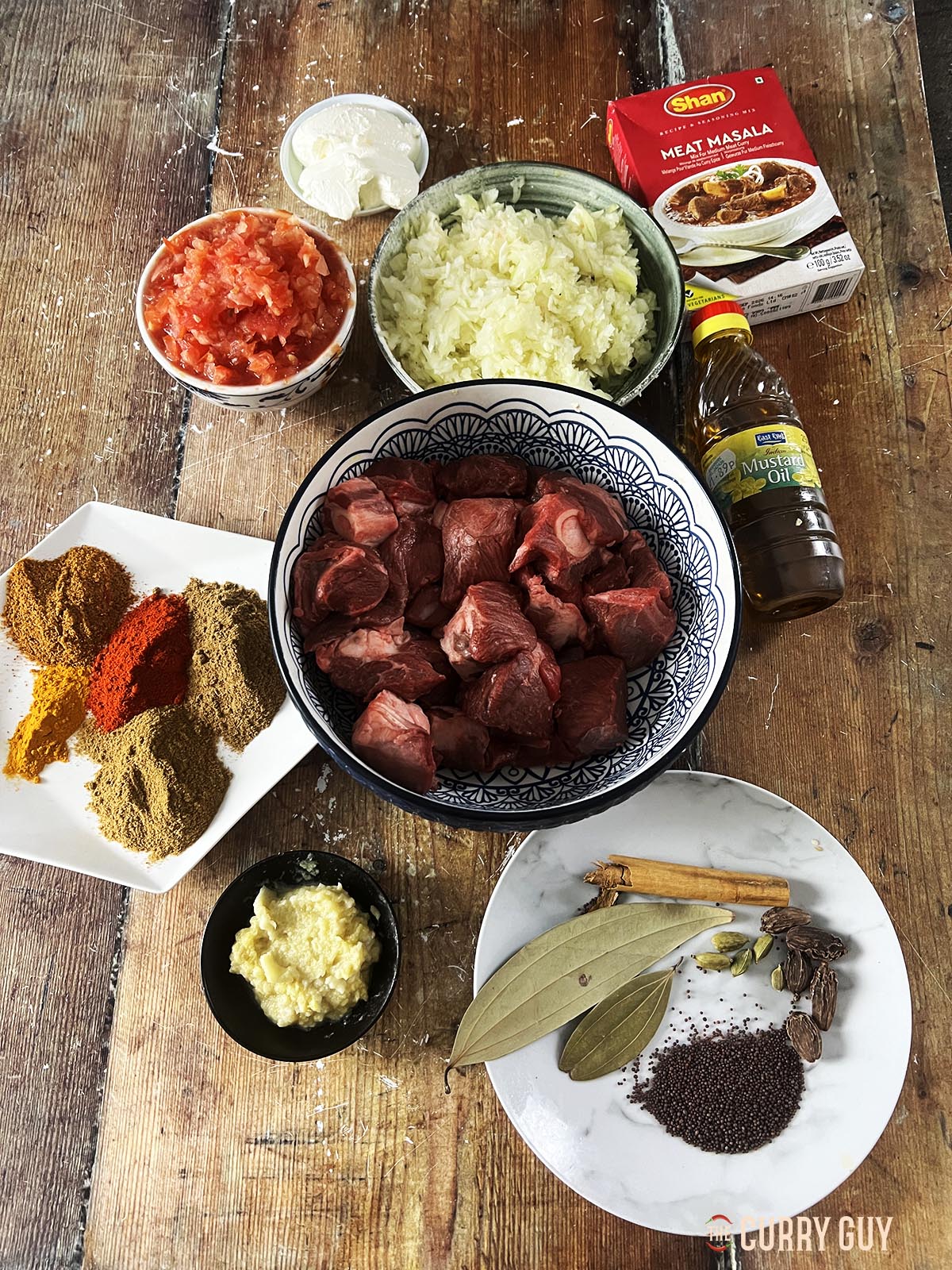 Ingredients for the curry.