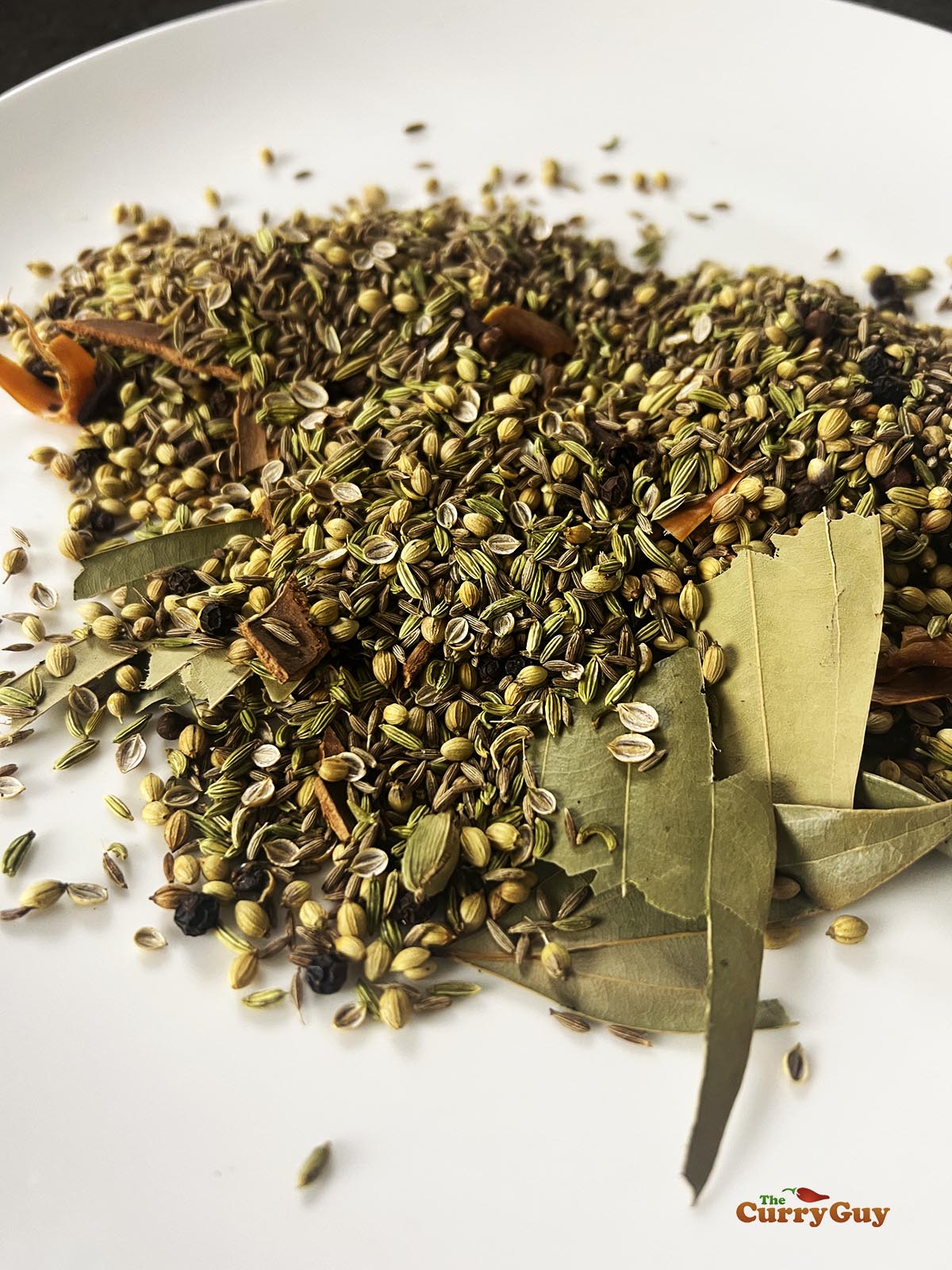 Spices cooling on a plate.