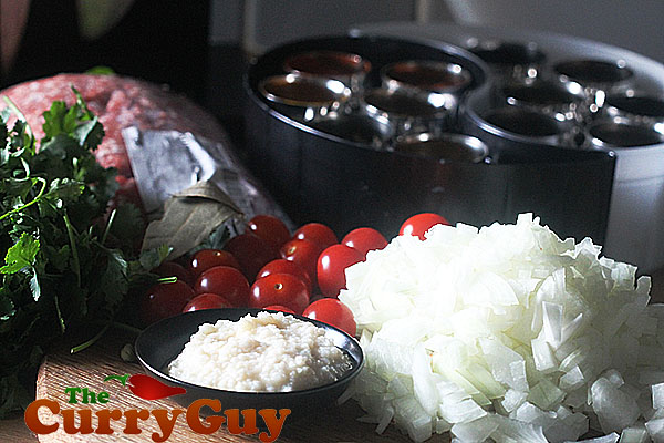 Ingredients for lamb keema saag
